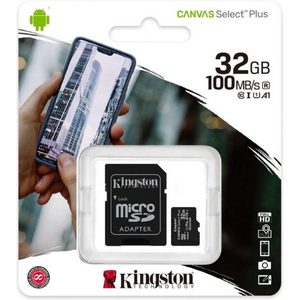 Kingston Micro SD kaart 32 GB + SD Adapter - Fooniq.nl