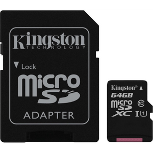 Kingston Micro SD kaart 64 GB + SD Adapter - Fooniq.nl