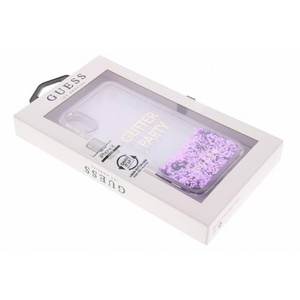 Guess Hard Hoesje Apple iPhone X/XS Glitter Paars - Fooniq.nl