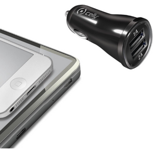 Celly Autolader Dubbele USB 2.1A Zwart - Fooniq.nl