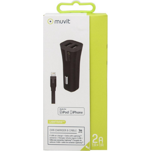 Muvit Autolader Dubbele USB + Apple Kabel - Fooniq.nl