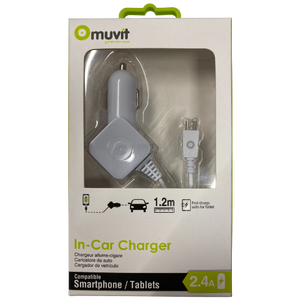 Muvit Autolader Micro-USB 2,4A - Fooniq.nl