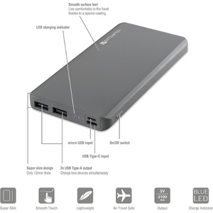 4smarts Power Bank 10000 mAh Blauw - Fooniq.nl