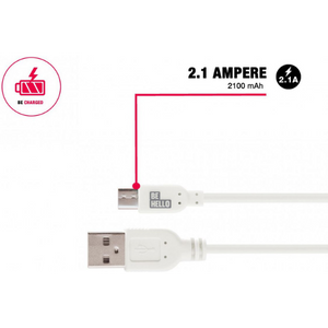 BeHello Kabel Micro-USB 2.1A Wit - Fooniq.nl