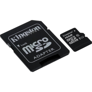 Kingston Micro SD kaart 16 GB + SD Adapter - Fooniq.nl