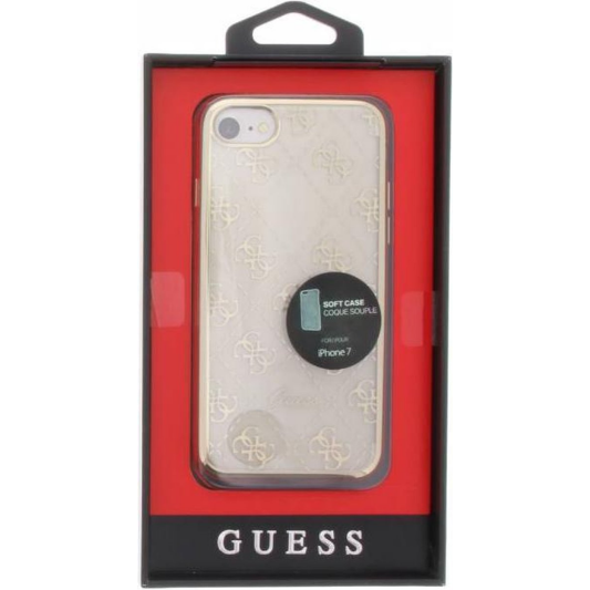 Guess Hoesje Apple iPhone 7/8/(2020/2022) Transparant Goud - Fooniq.nl