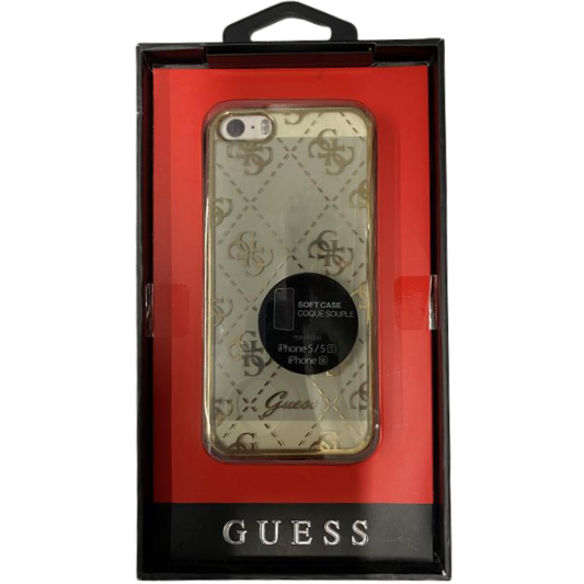 Guess Hoesje Apple iPhone 5/5C/5S/SE 2016 Transparant Goud - Fooniq.nl