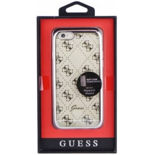 Guess Hoesje Apple iPhone 6/6S Transparant Zilver - Fooniq.nl