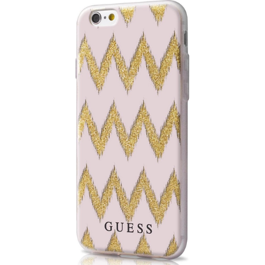 Guess Hoesje Apple iPhone 6/6S Chevron Beige - Fooniq.nl