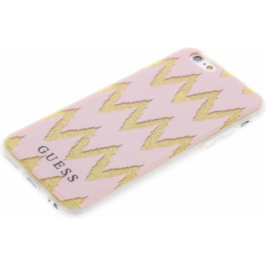 Guess Hoesje Apple iPhone 6/6S Chevron Beige - Fooniq.nl