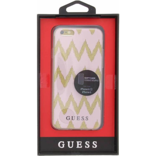 Guess Hoesje Apple iPhone 6/6S Chevron Beige - Fooniq.nl