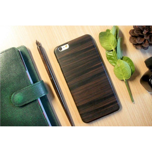 MAN&amp;WOOD Hoesje Apple iPhone 6 Plus/6S Plus Hout Zwart Ebony - Fooniq.nl