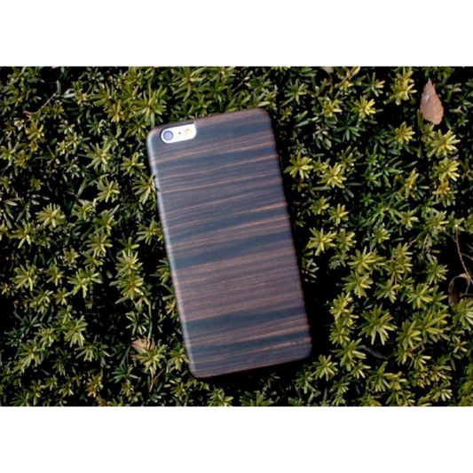 MAN&amp;WOOD Hoesje Apple iPhone 6 Plus/6S Plus Hout Zwart Ebony - Fooniq.nl