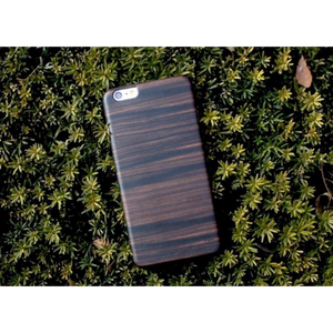 MAN&WOOD Hoesje Apple iPhone 6 Plus/6S Plus Hout Zwart Ebony - Fooniq.nl