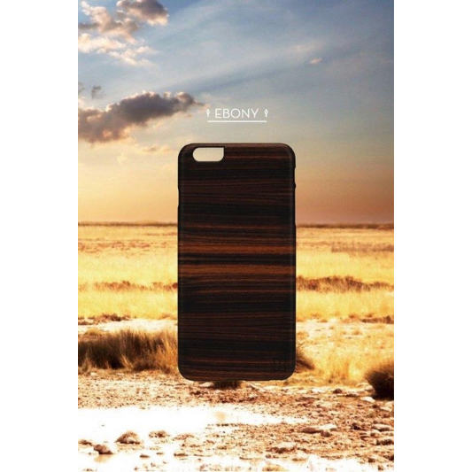 MAN&amp;WOOD Hoesje Apple iPhone 6 Plus/6S Plus Hout Zwart Ebony - Fooniq.nl