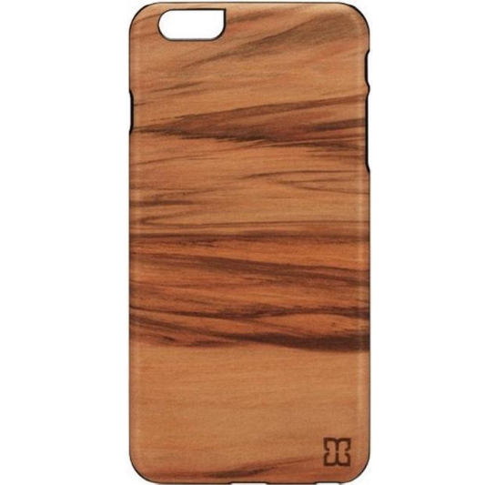 MAN&amp;WOOD Hoesje Apple iPhone 6 Plus/6S Plus Hout Bruin Cappuccino - Fooniq.nl