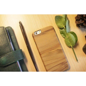 MAN&WOOD Hoesje Apple iPhone 6 Plus/6S Plus Hout Bruin Cappuccino - Fooniq.nl