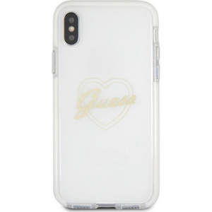 Guess Hoesje Apple iPhone X/XS Transparant Goud - Fooniq.nl