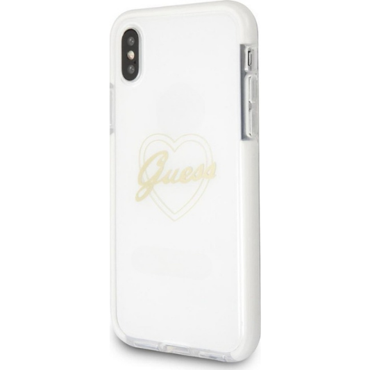 Guess Hoesje Apple iPhone X/XS Transparant Goud - Fooniq.nl