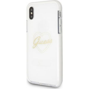 Guess Hoesje Apple iPhone X/XS Transparant Goud - Fooniq.nl