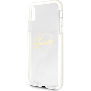 Guess Hoesje Apple iPhone X/XS Transparant Goud - Fooniq.nl