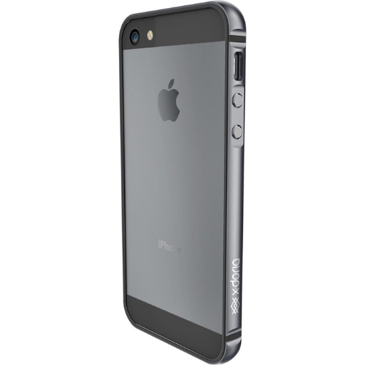 X-Doria Hoesje Apple iPhone 5/5C/5S/SE 2016 Aluminium Zwart - Fooniq.nl