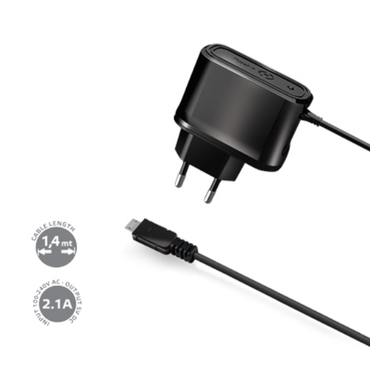 Celly Oplader Micro-USB 2.1A Zwart - Fooniq.nl