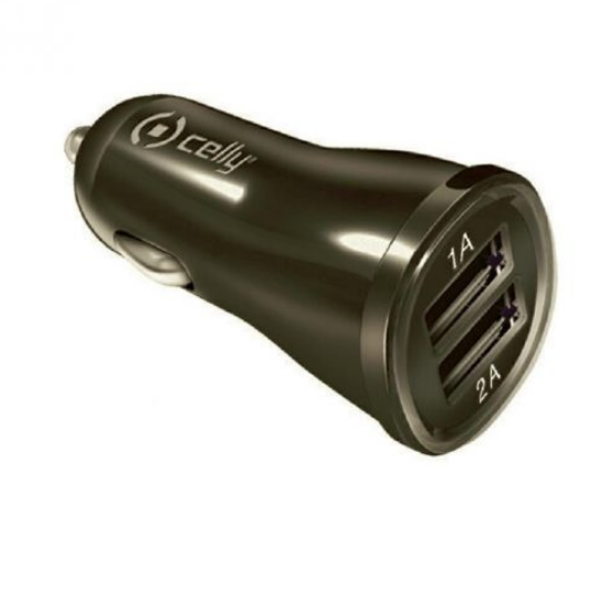 Celly Autolader Dubbele USB 2.1A Zwart - Fooniq.nl
