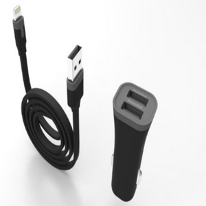 Muvit Autolader Dubbele USB + Apple Kabel - Fooniq.nl