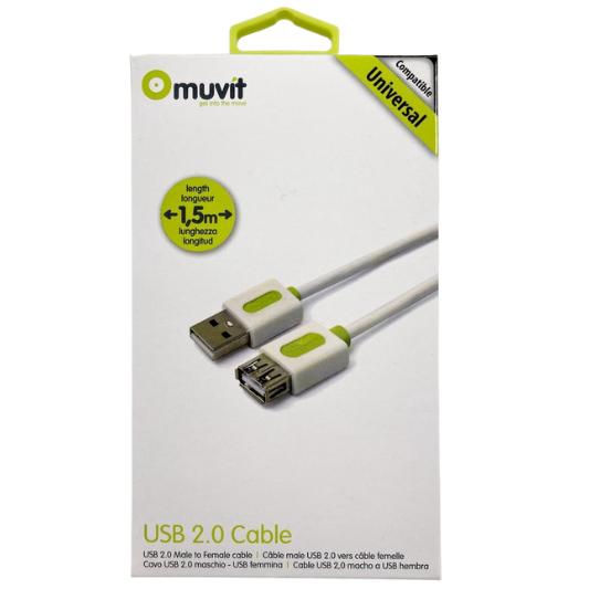 Muvit Verlengsnoer USB 1,5M - Fooniq.nl