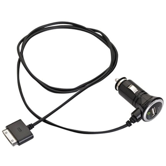 Muvit Autolader Apple 30 Pins + Extra USB 2,1A - Fooniq.nl