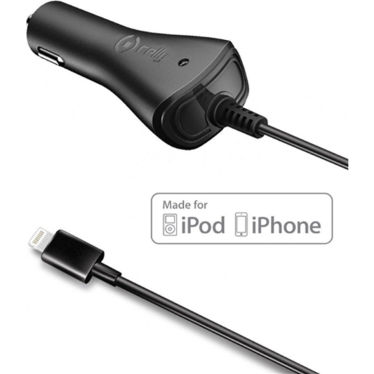 Celly Autolader Apple 1A Zwart - Fooniq.nl