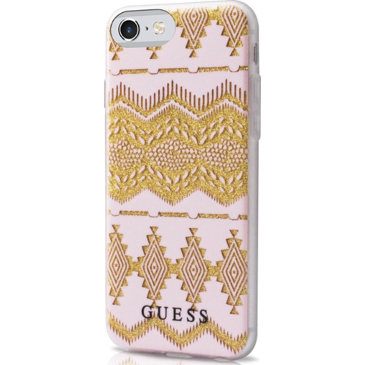 Guess Hoesje Apple iPhone 7/8/SE(2020/2022) Goud Roze - Fooniq.nl