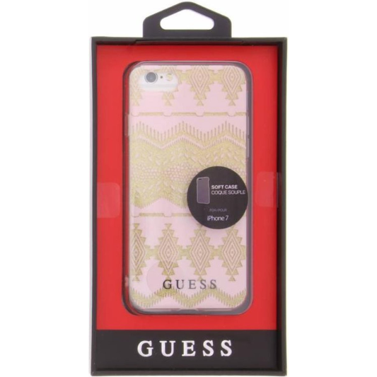 Guess Hoesje Apple iPhone 7/8/SE(2020/2022) Goud Roze - Fooniq.nl