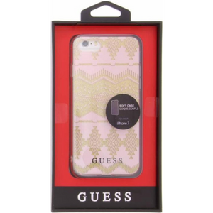 Guess Hoesje Apple iPhone 7/8/SE(2020/2022) Goud Roze - Fooniq.nl