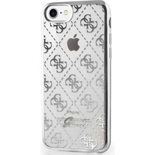 Guess Hoesje Apple iPhone 7/8/(2020/2022) Transparant Zilver - Fooniq.nl