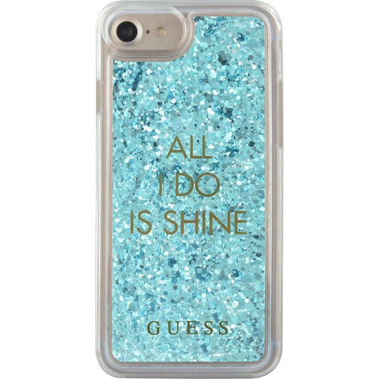 Guess Hoesje Apple iPhone 6/6S/7/8/SE(2020/2022) Glitter Blauw - Fooniq.nl