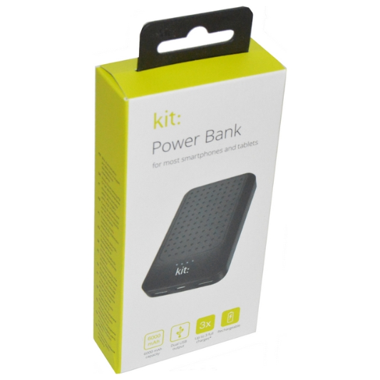 Kit Power Bank 6000 mAh Zwart - Fooniq.nl