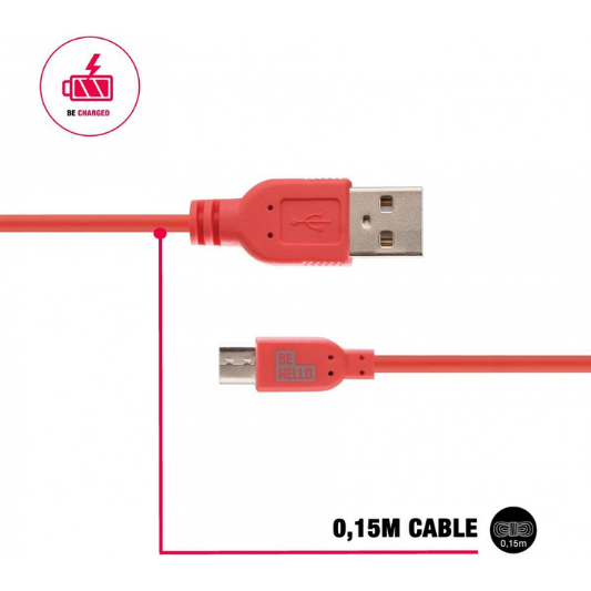 BeHello Kabel Micro-USB 2.1A Rood - Fooniq.nl
