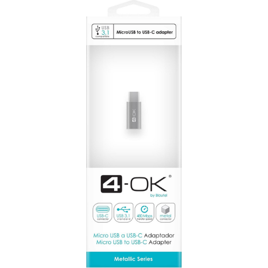 4-OK Micro-USB naar USB-C Adapter - Fooniq.nl