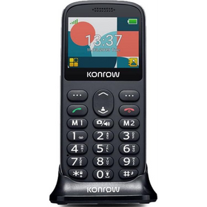 Konrow Seniorentelefoon + Oplaadstation Zwart - Fooniq.nl
