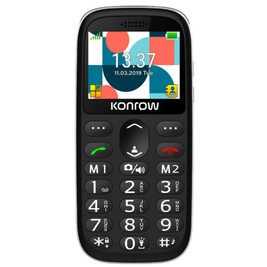 Konrow Seniorentelefoon + Oplaadstation Zwart - Fooniq.nl