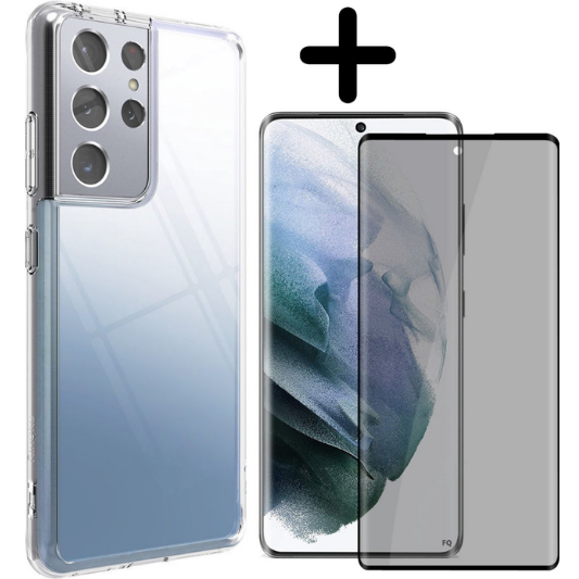Samsung Galaxy S21 Ultra Hoesje TPU Zwart - Fooniq.nl