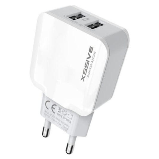 XSSIVE Oplader Dubbele USB 2,1A Wit - Fooniq.nl