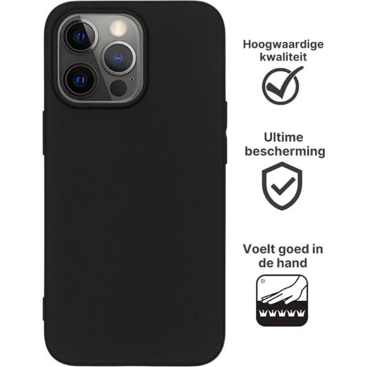 Apple iPhone 12 Pro Max Hoesje TPU Zwart - Fooniq.nl