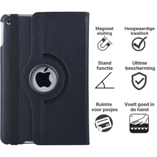 Apple iPad Mini 4 Boekhoesje 360° Draaibaar Zwart