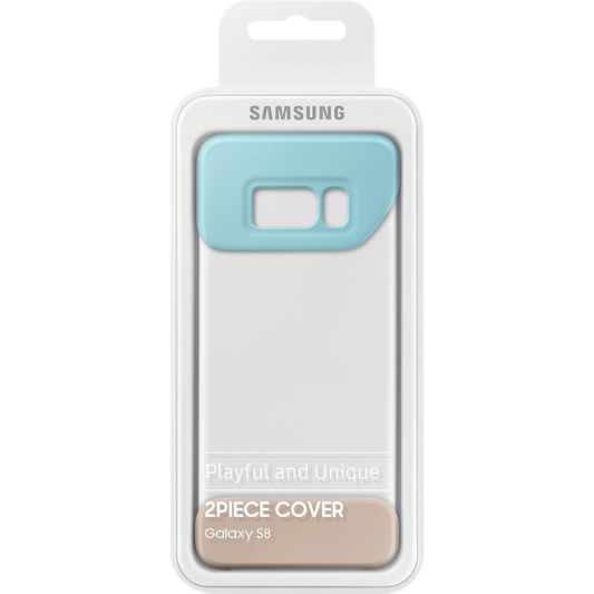 Samsung Galaxy S8 2Delen Hoesje Blauw/Bruin