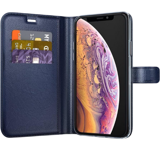 BeHello Apple iPhone X/XS Boekhoesje Blauw