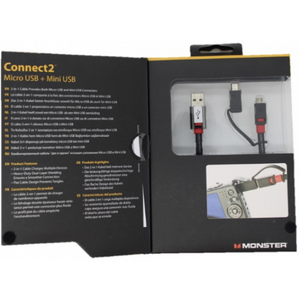 Monster Mini-USB + Micro-USB 1M Zwart - Fooniq.nl